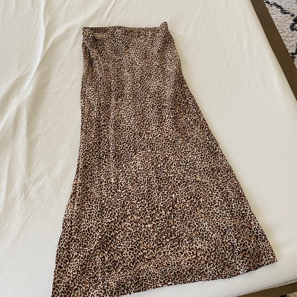 Vici leopard print midi skirt